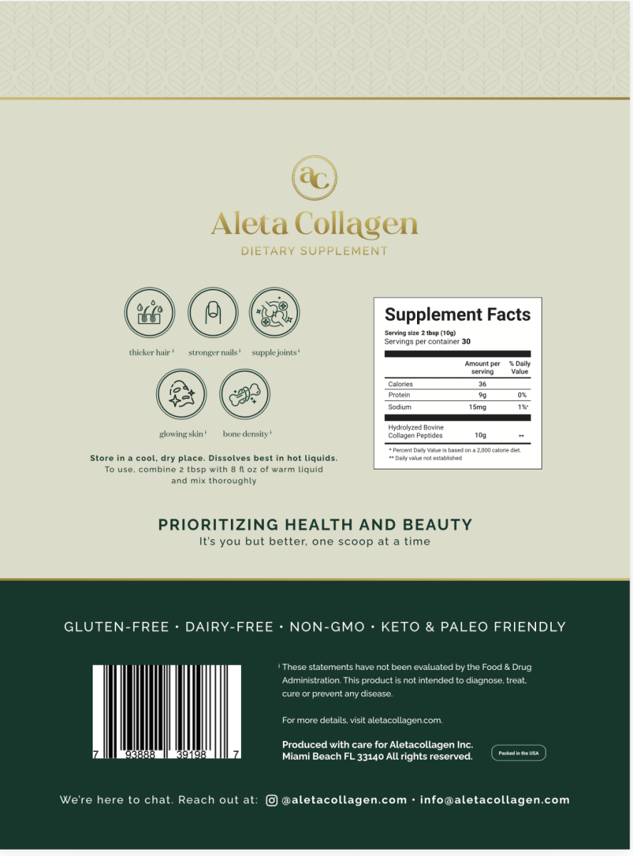 Wholesale Bovine Kosher Collagen Peptides – 12 Bags (300g Each) - AletaCollagen
